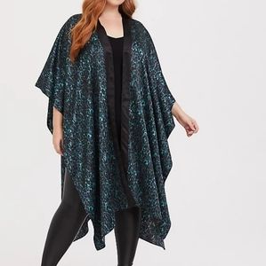 NWT Torrid Cheetah Satin Ruana One Size